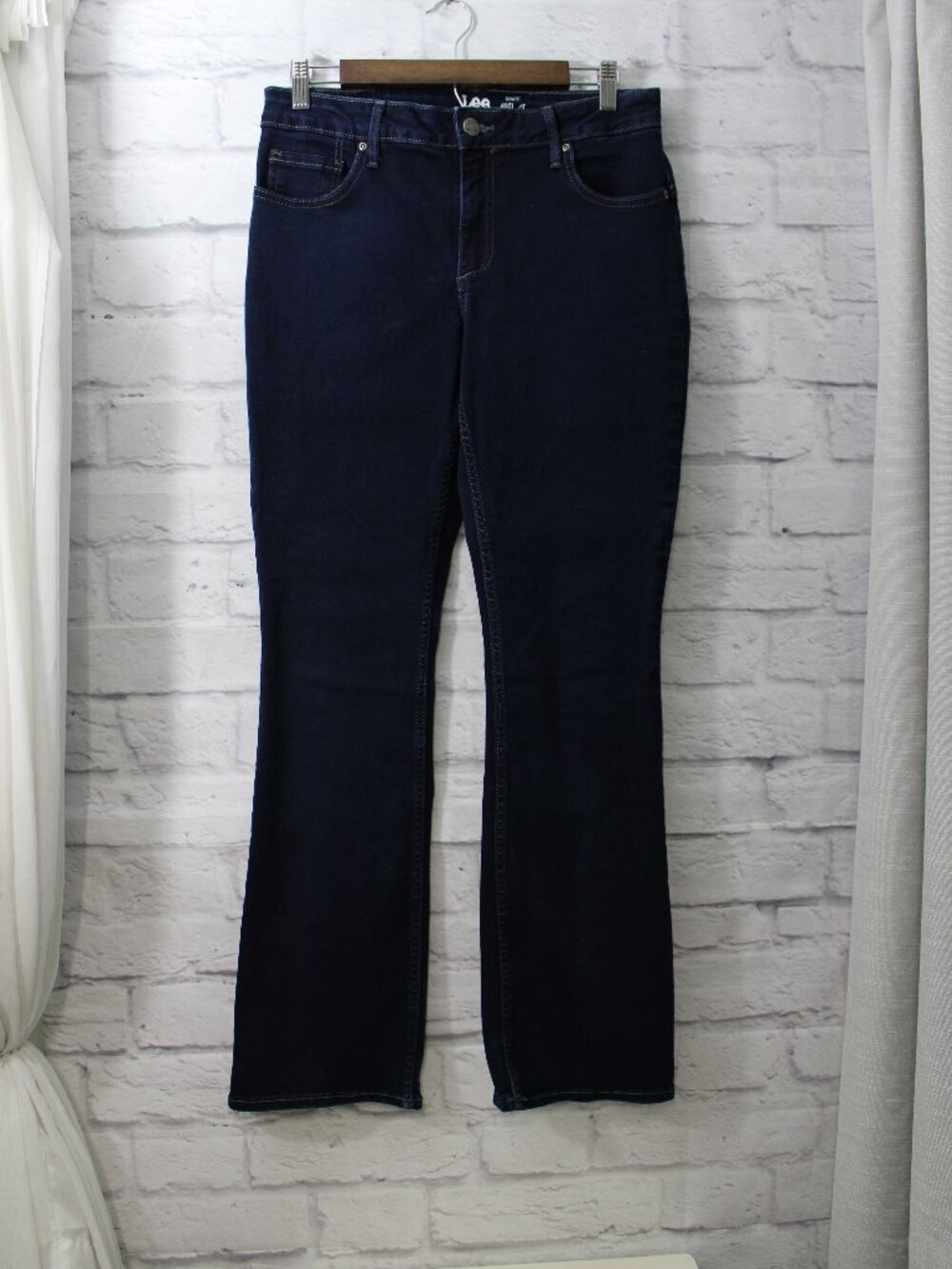 Lee 10 Missy Dark Wash Slim Fit Bootcut Mid Rise Jeans Classic Fall Casual